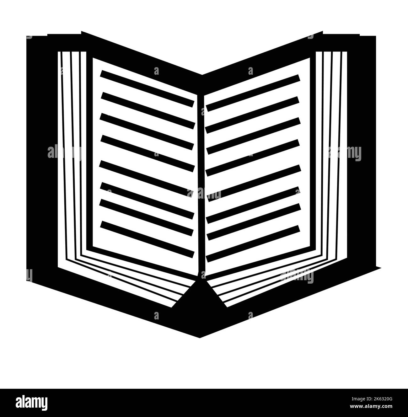 Open book black and white design. vector graphic design icons and