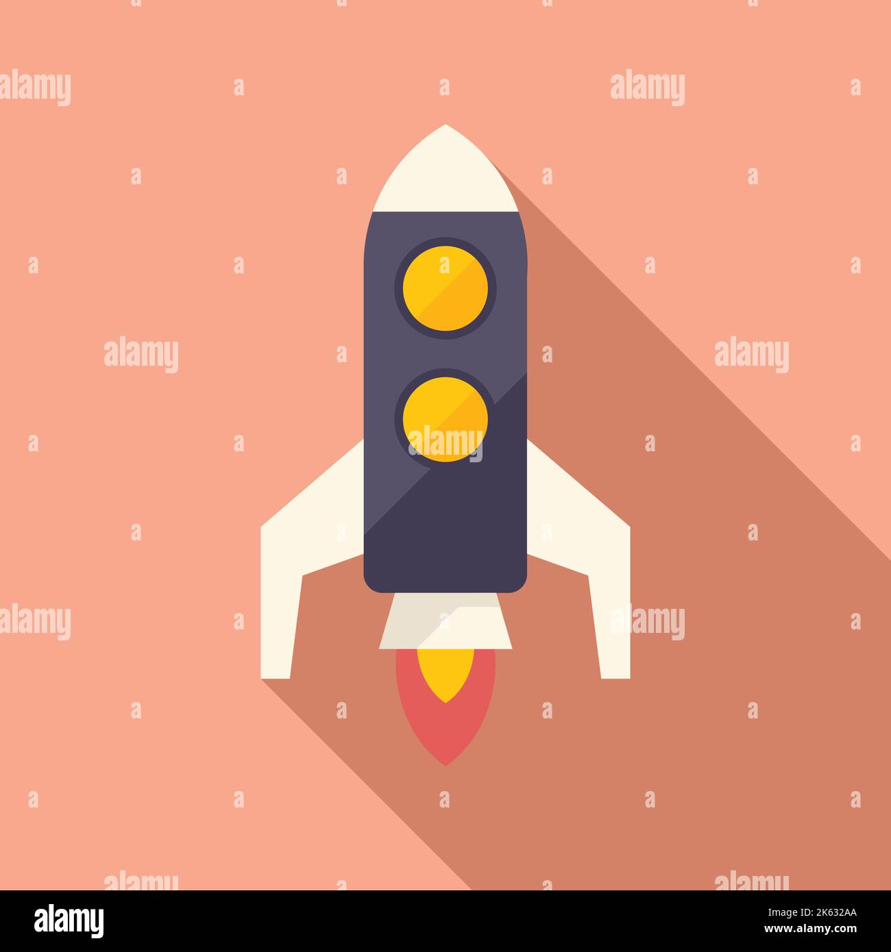 Startup rocket icon flat vector. Business solution. Mind energy Stock ...