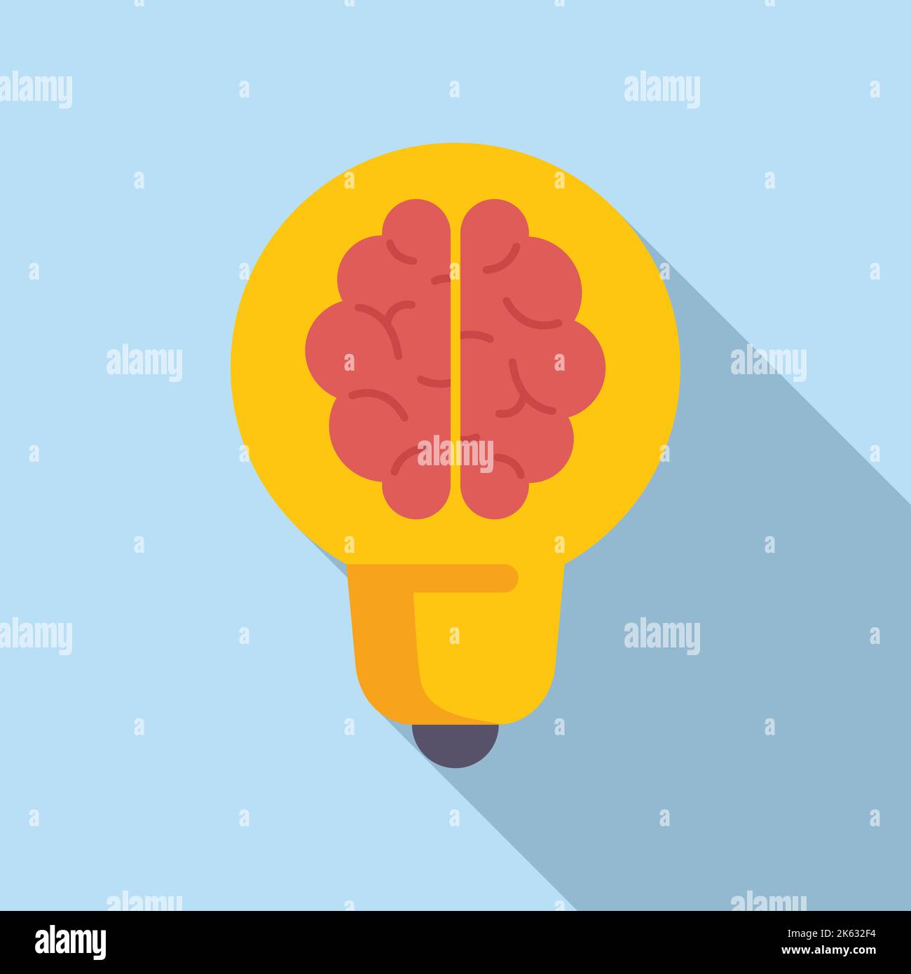 Brain idea icon flat vector. Mind goal. Business solution Stock Vector ...