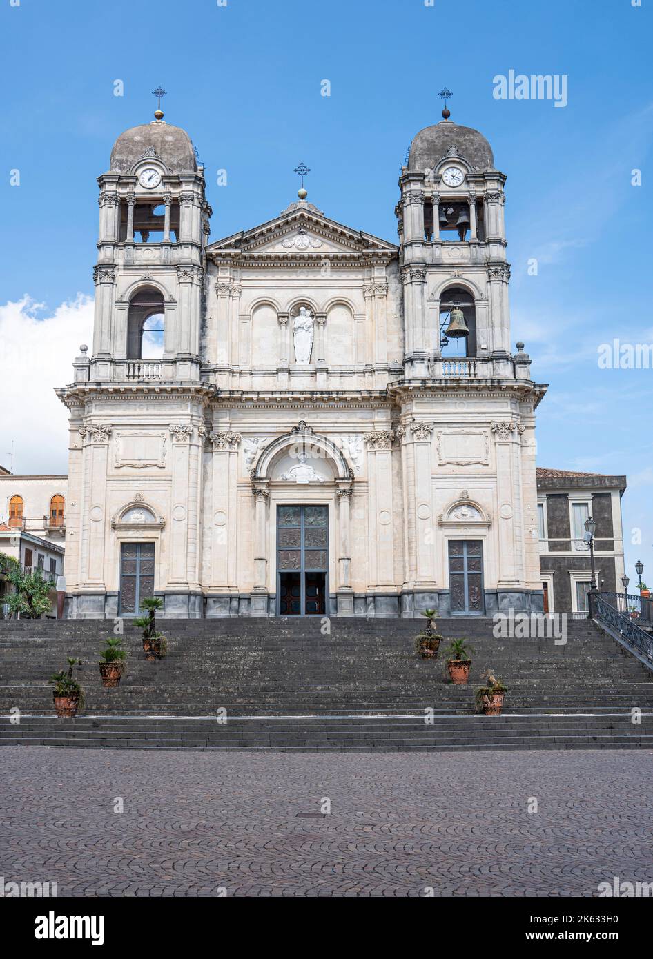 Beautiful church in Zafferana Etnea Stock Photo