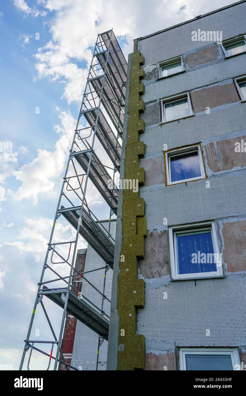 Picture Idea: Multistorey Apartment House Facade Thermal Insulation With Thick
