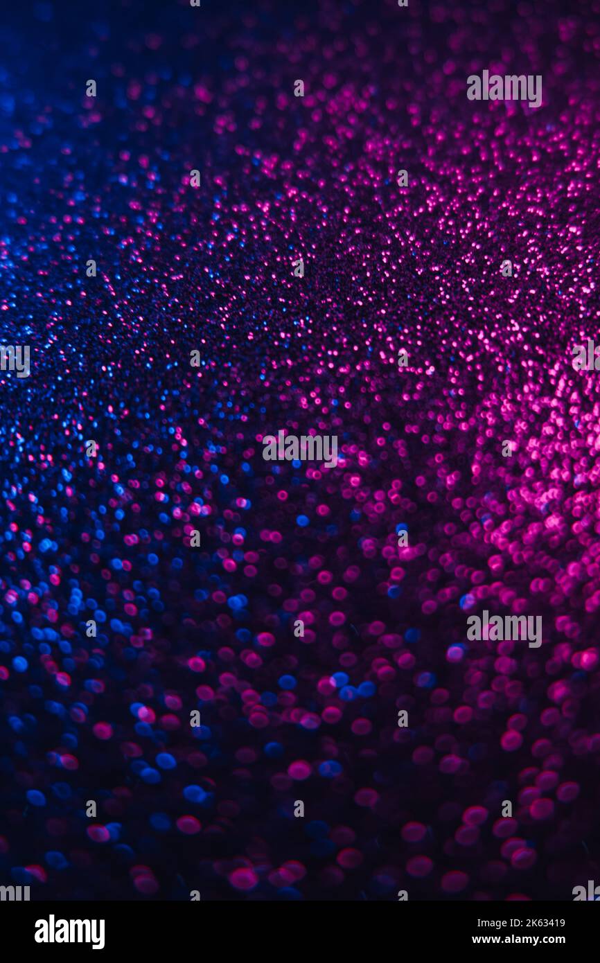 Disco ball on luxury neon pink background with sparkles. Template