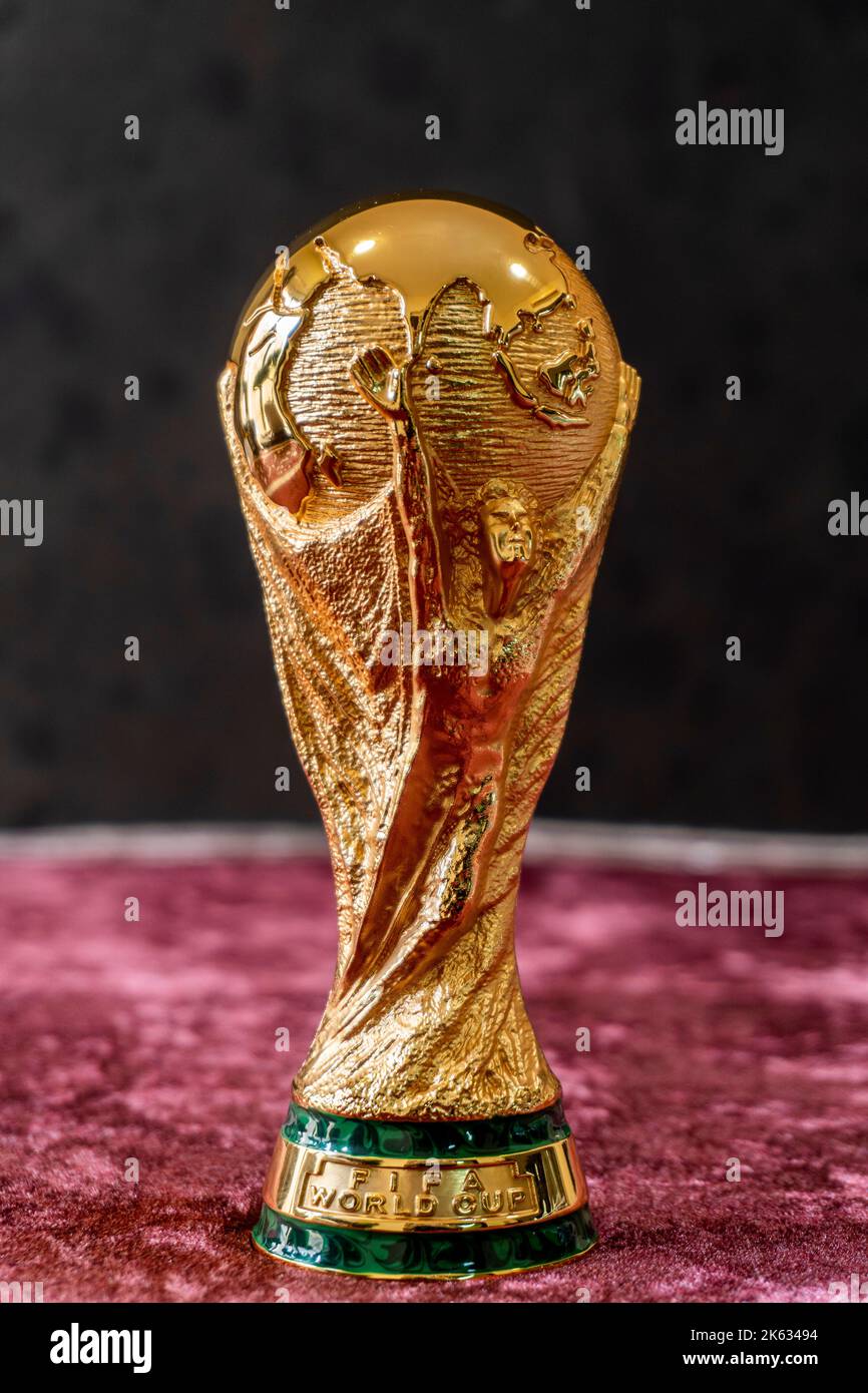 Fifa world cup trophy qatar hi-res stock photography and