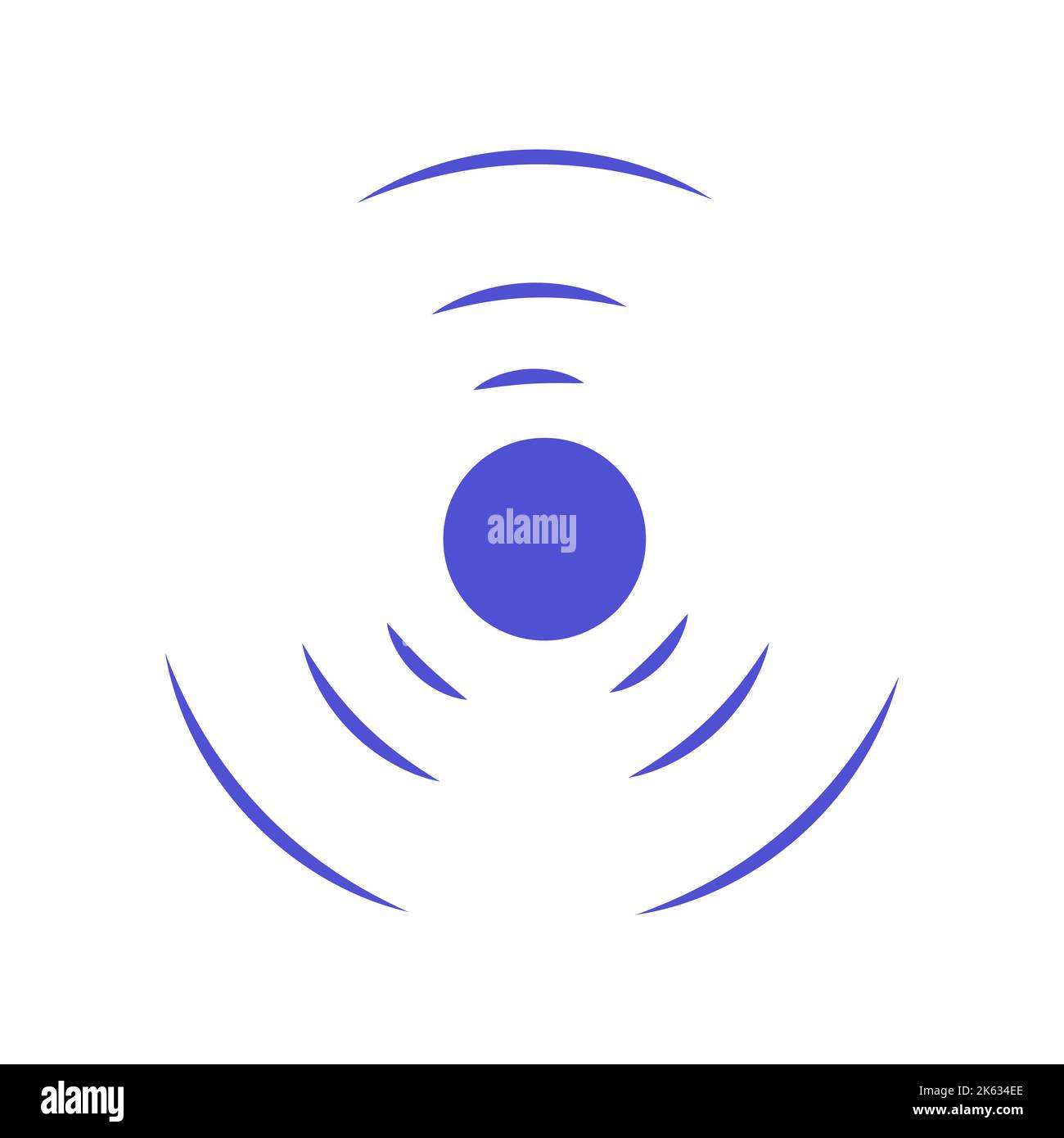 Echo sonar waves. Blue radar symbol on sea and ultrasonic signal  reflection. Icon detect and scan vibration or water. Round pulsating circle  wave syst Stock Vector Image & Art - Alamy