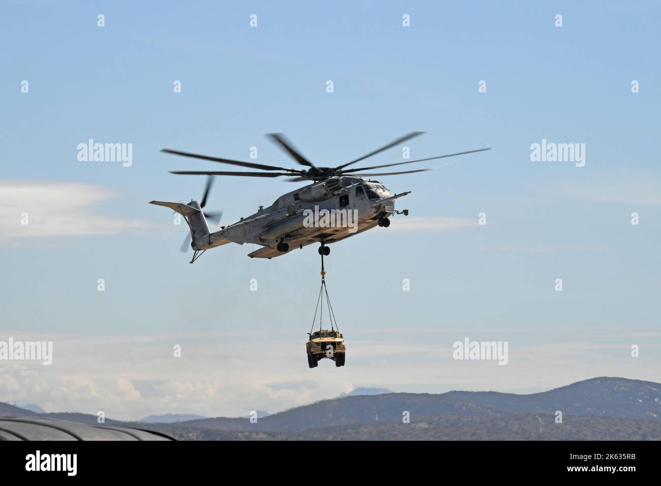 USMC CH-53E Super Stallion in flight at the 2022 MCAS Miramar Air Show in  San Diego, California Stock Photo