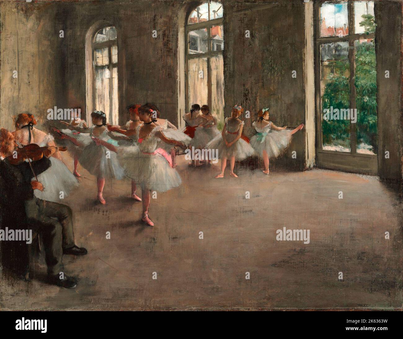 Ballet Rehearsal, 1873, Painting by Edgar Degas Stock Photo