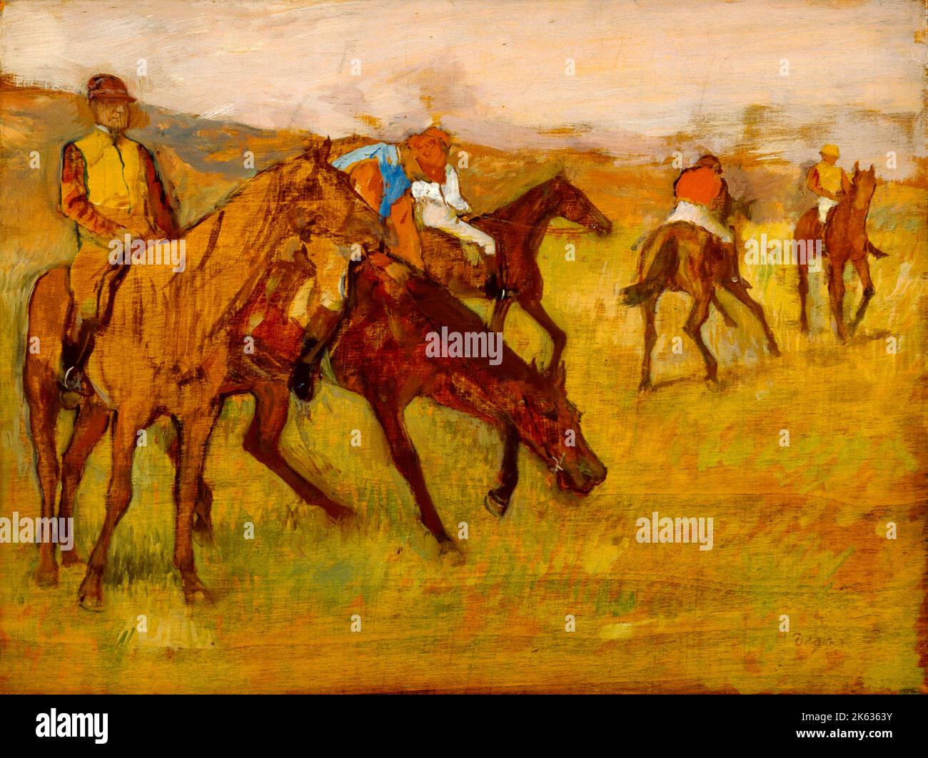 Before the Race, 1882-1884. Painting by Edgar Degas Stock Photo