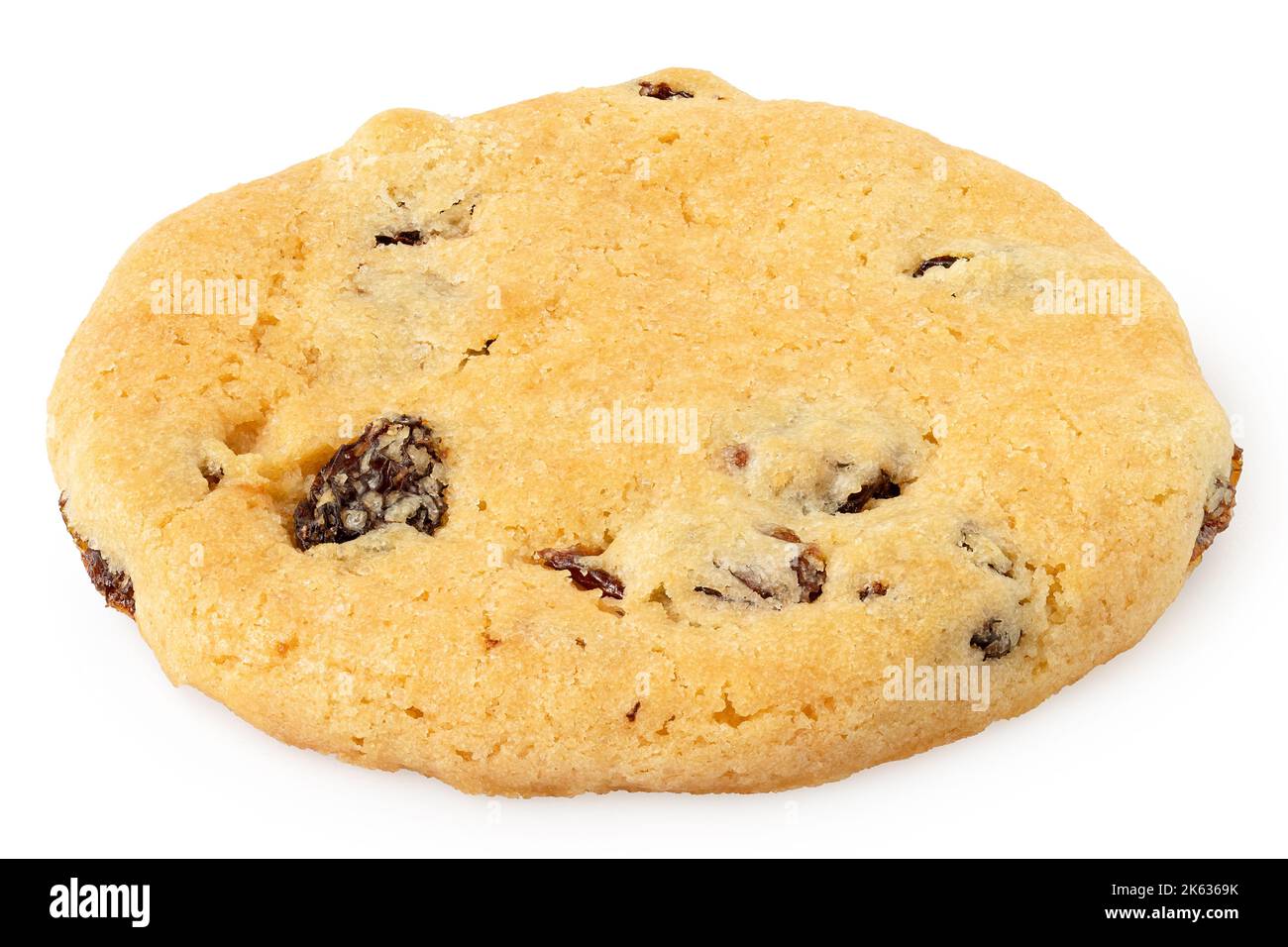 All butter sultana cookie isolated on white. Stock Photo