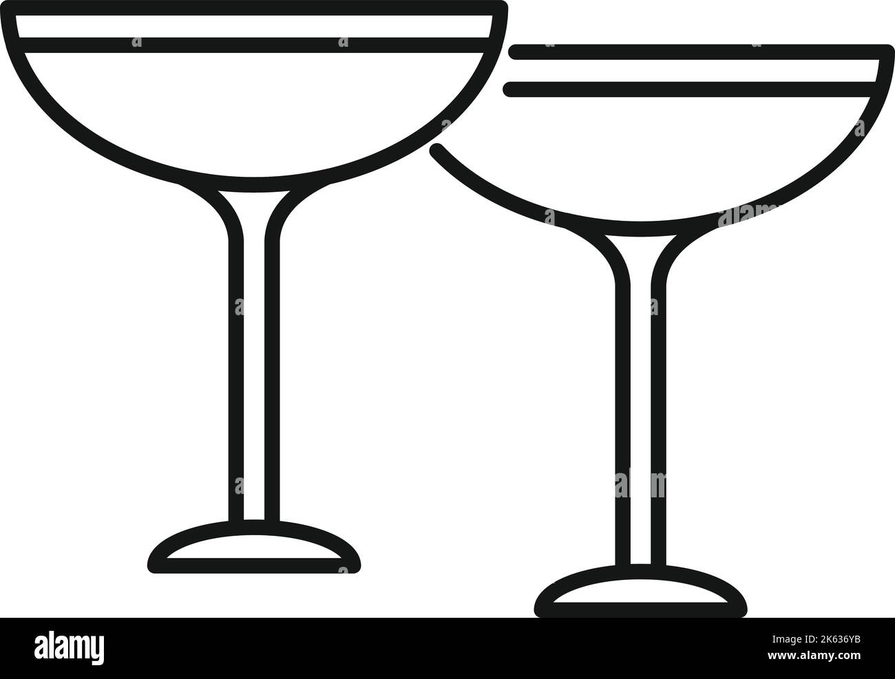 Mimosa cocktail icon outline vector. Drink toast. Party cheers Stock Vector