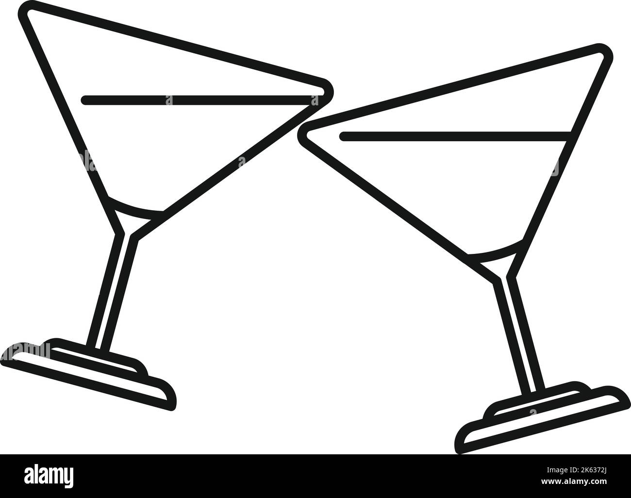 Beach cocktail cheers icon outline vector. Toast party. Bar alcohol Stock Vector