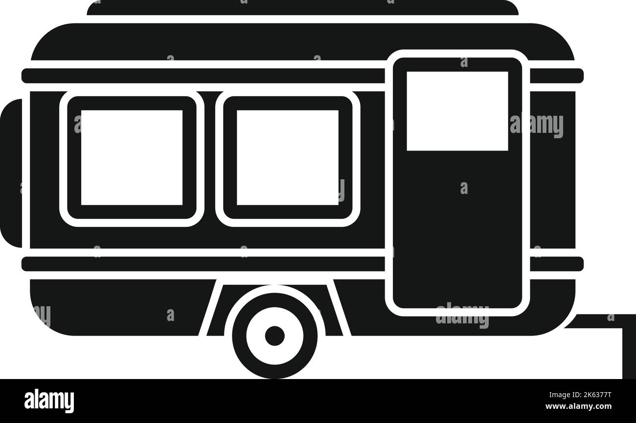 Camper trailer icon simple vector. Auto bus. Travel home Stock Vector ...