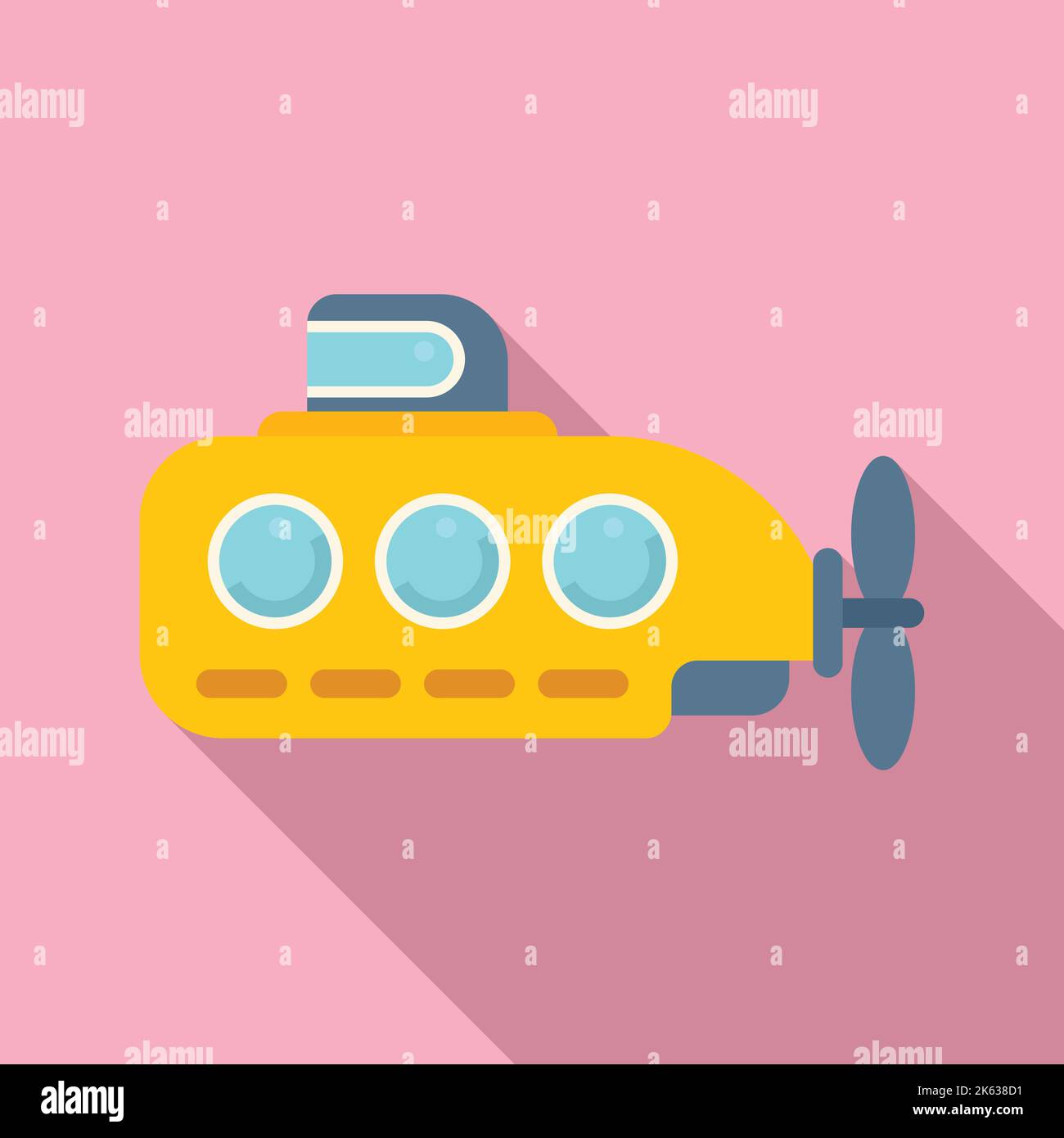 Underwater bathyscaphe icon flat vector. Submarine ship. Sea boat Stock ...