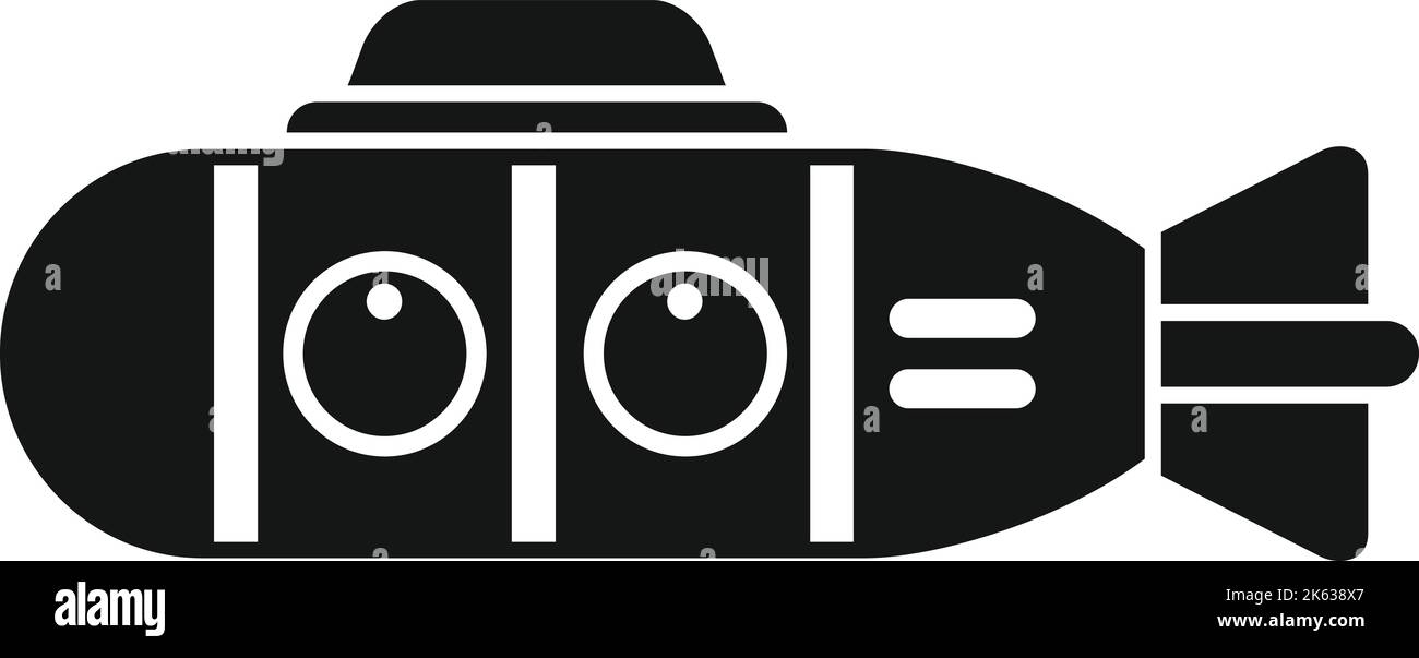 Cute bathyscaphe icon simple vector. Sea ship. Marine steam Stock ...