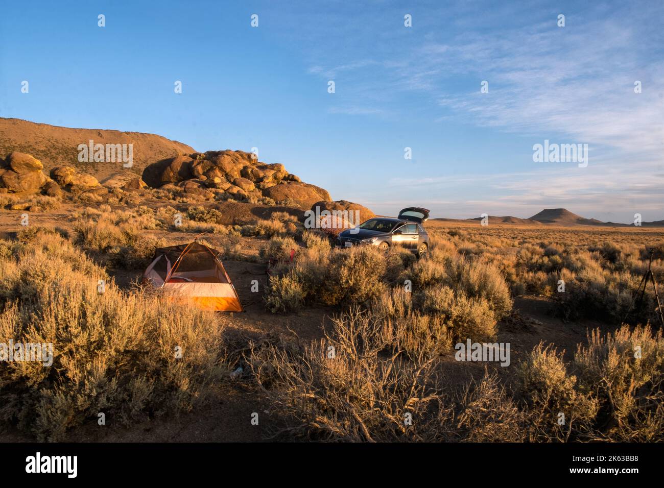 Upper Rio Grande National Monument, free campsite on BLM land, Colorado / New Mexico, USA Stock Photo