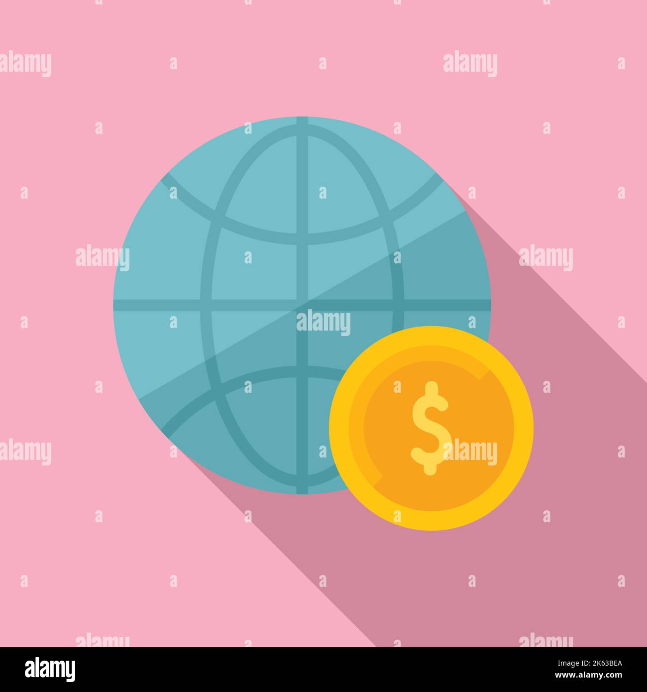 Global monetize icon flat vector. Mobile money. Content report Stock ...