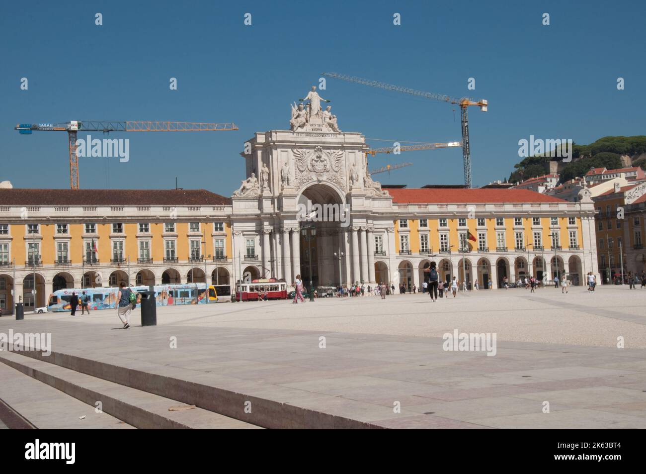 Praca de Commercio with Triumphal Arch (Arco de Augusta), Lisbon, Portugal Stock Photo