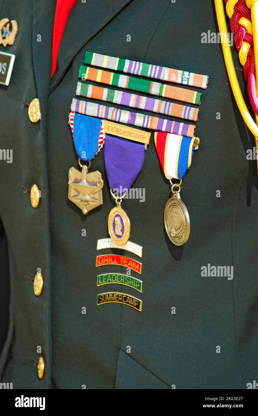 ROTC students medals from the Army to the kids from High Schools in Atlanta Stock Photo Alamy