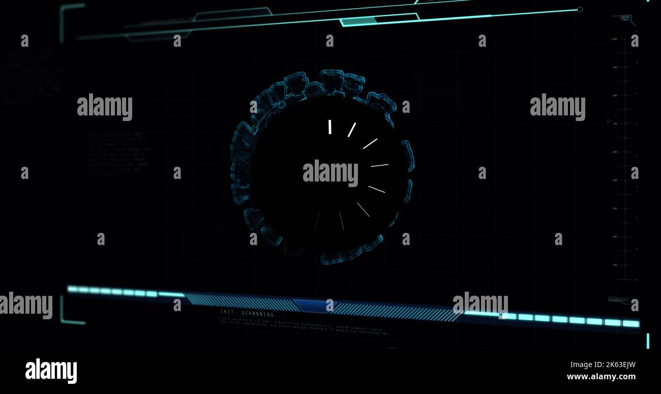 Composition of data processing on black background Stock Photo - Alamy