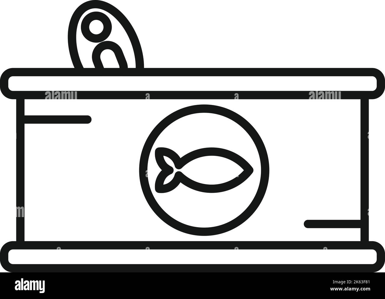 Cat food icon outline vector. Pet feed. Can tin Stock Vector Image