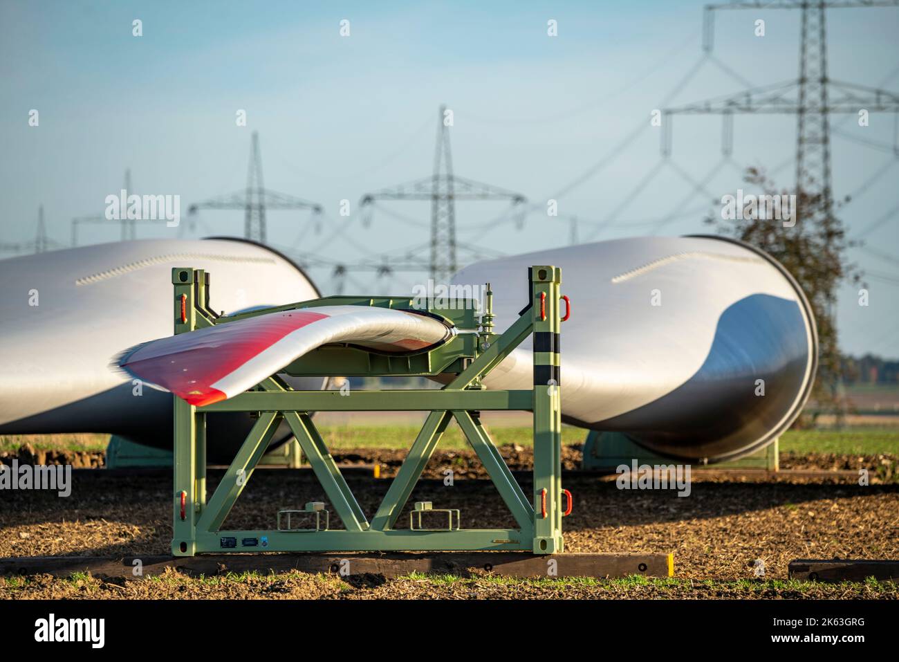 Wind turbines assembly area hi-res stock photography and images - Alamy