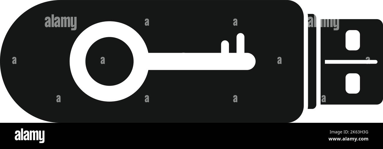 Usb flash password recovery icon simple vector. Page account. Internet screen Stock Vector