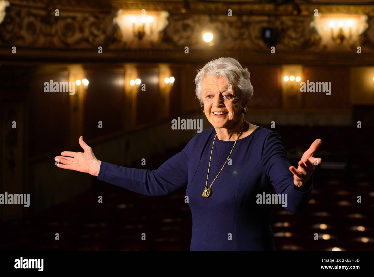 File photo dated 15/04/14 of Actress Dame Angela Lansbury onstage during a photo call at the Gielgud Theatre, in central London. Angela Lansbury has died at the age of 96 according to a family statement. Stock Photo