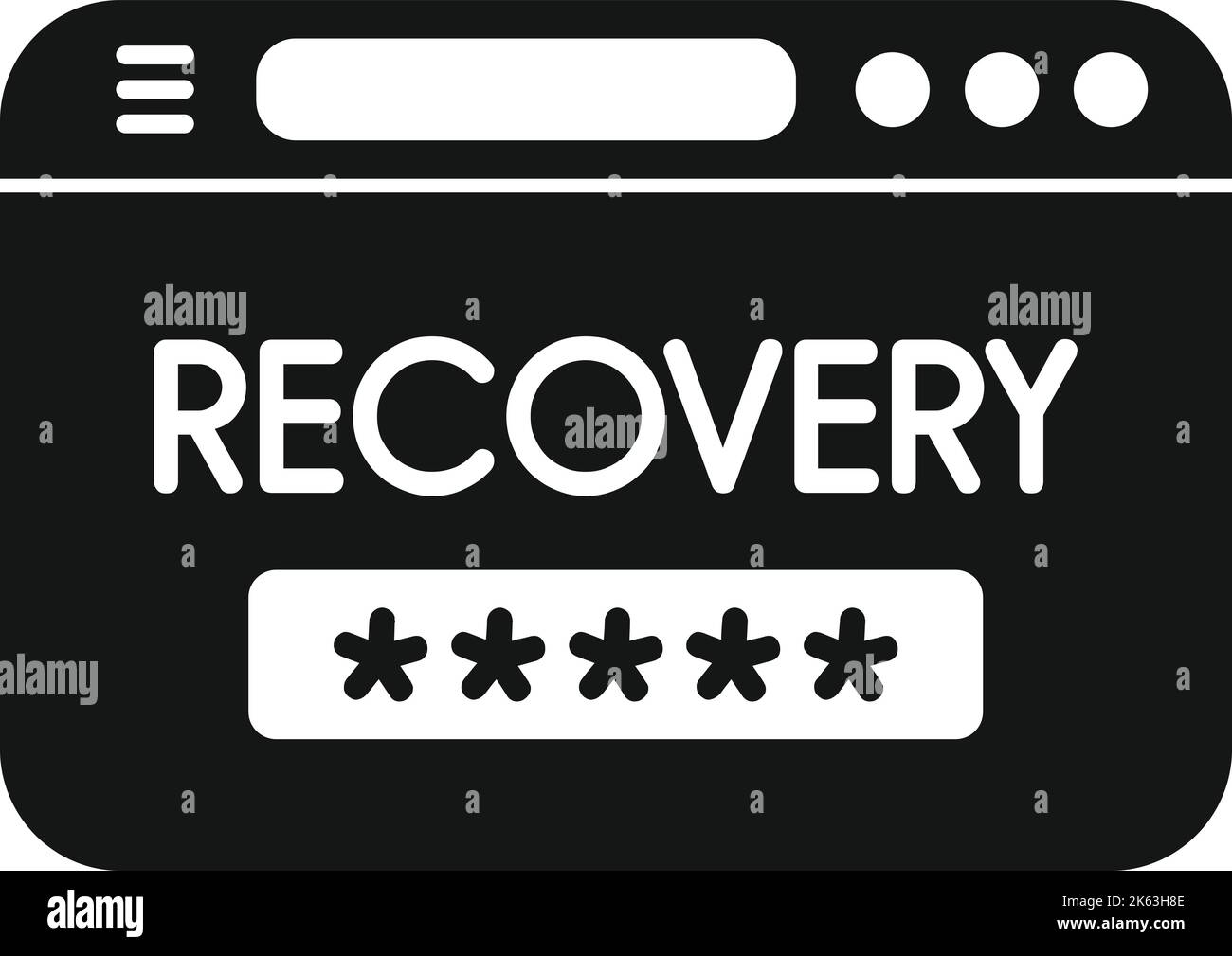 Recovery page icon simple vector. Ui log. Internet screen Stock Vector ...