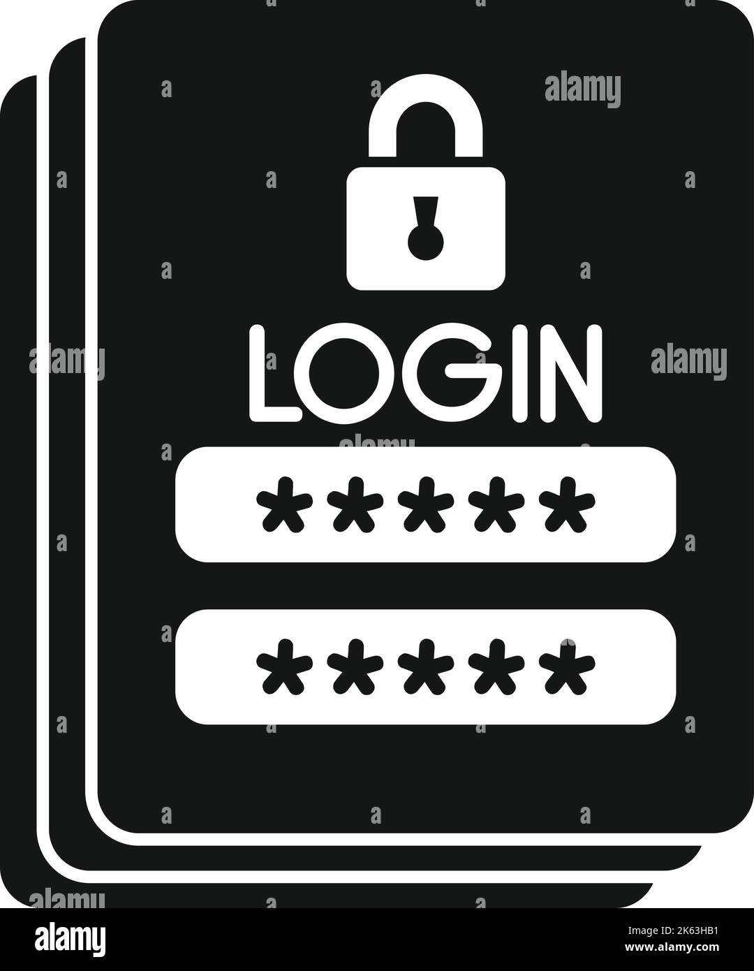 Login password icon simple vector. Page log. screen Stock
