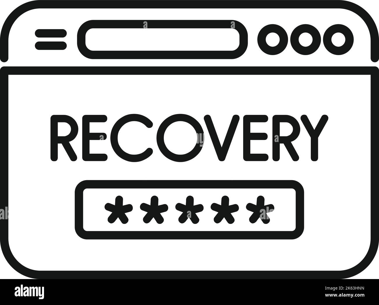 Recovery page icon outline vector. Ui log. Internet screen Stock Vector ...