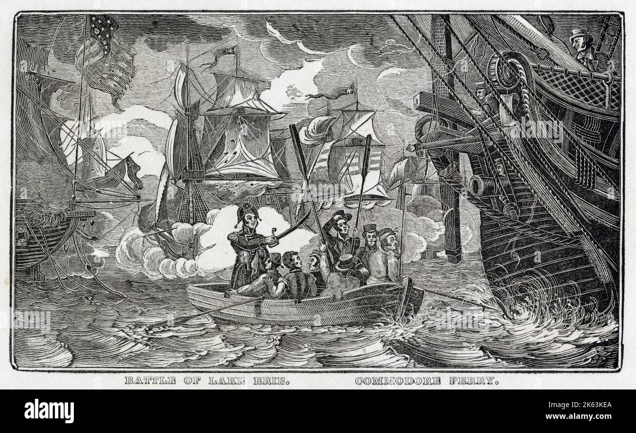American naval victory on Lake Erie during the Anglo American War of 1812     Date: 10 September 1813 Stock Photo