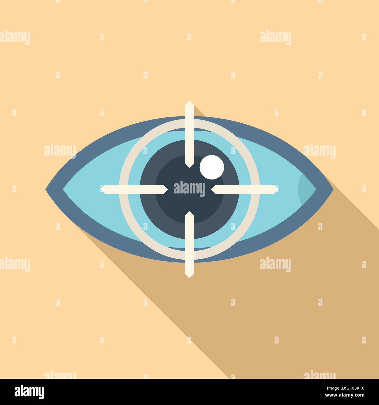 Eye focus icon flat vector. Business work. Goal group Stock Vector ...