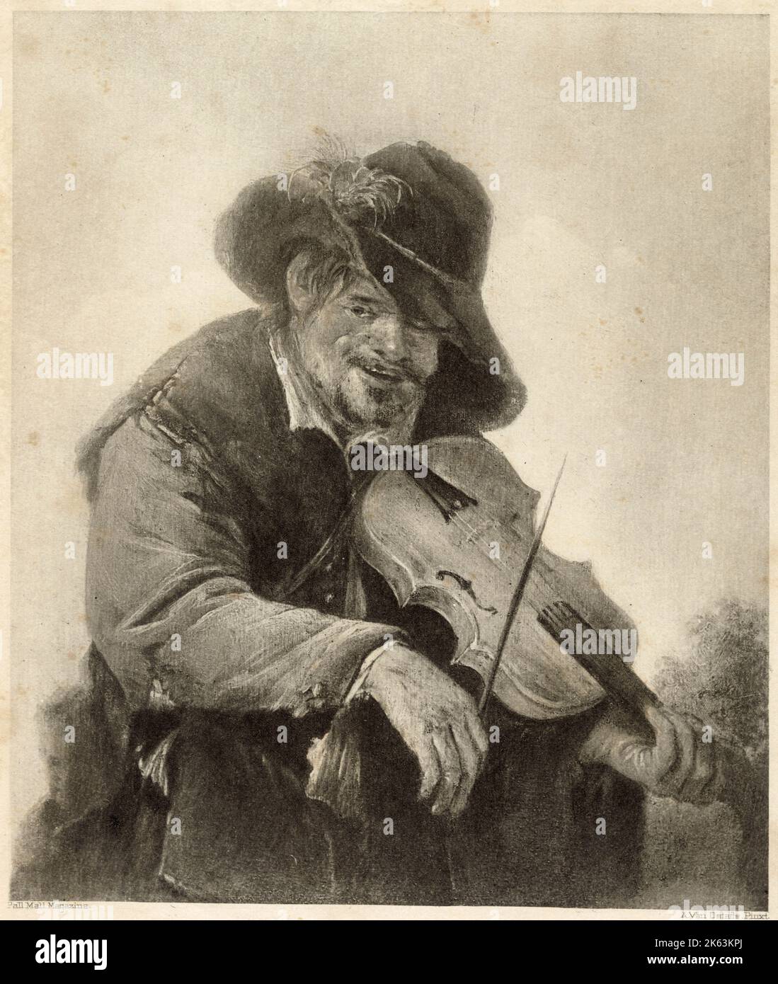 'The Itinerant Musician' - a Flemish fiddler. Stock Photo