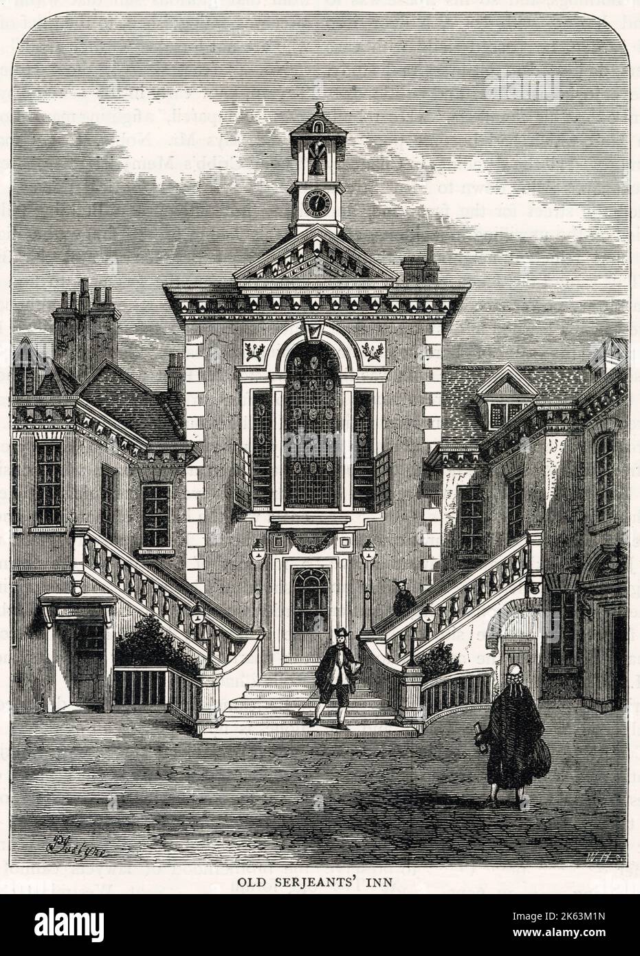 Old Serjeant's Inn, off Chancery Lane, London. Formerly the Inn of Court of the Serjeants-at-Law in London.     Date: 1800s Stock Photo
