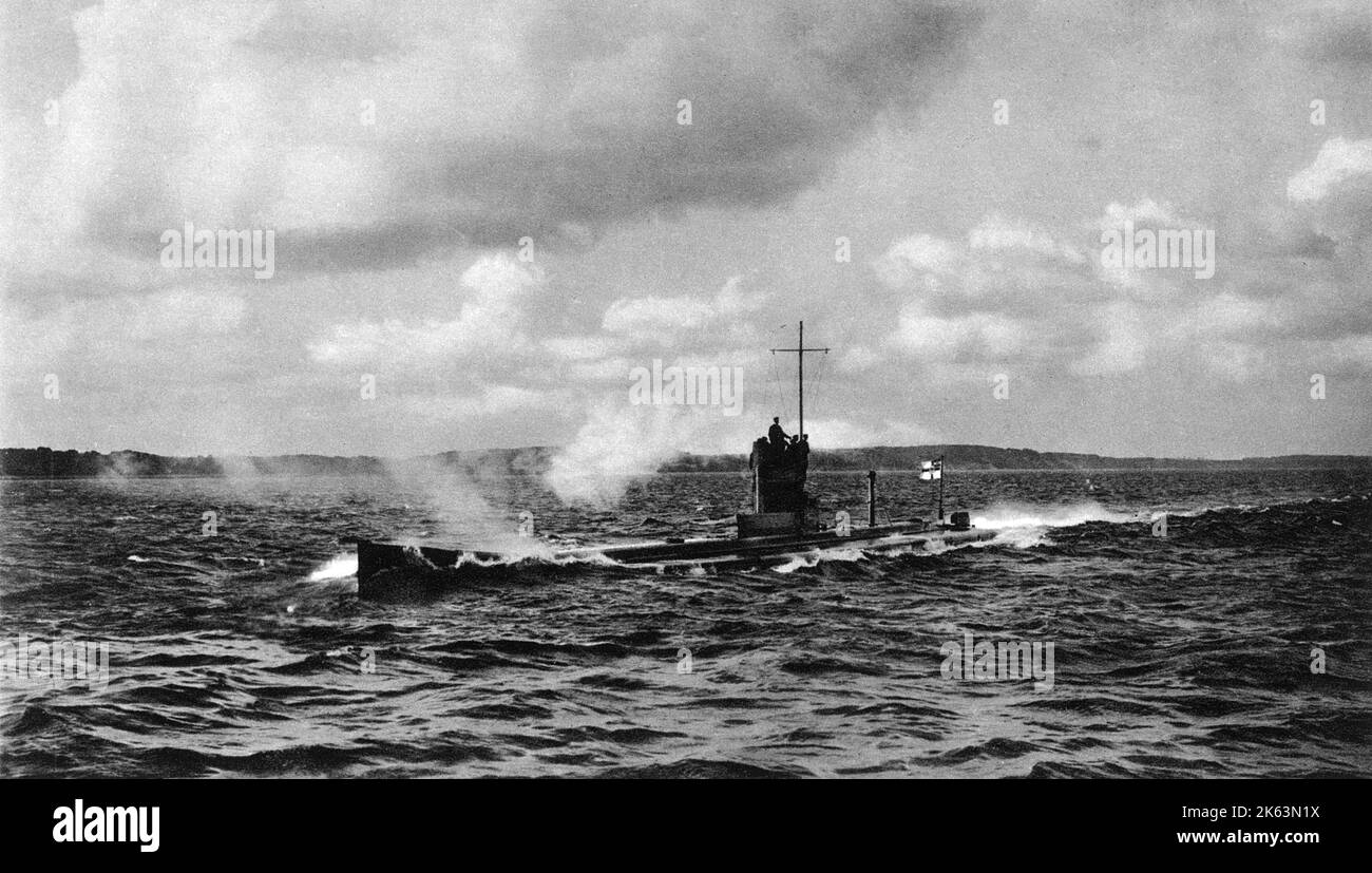 The U-8, which may have sunk HMS 'Pathfinder' during the early months of World War One. Stock Photo