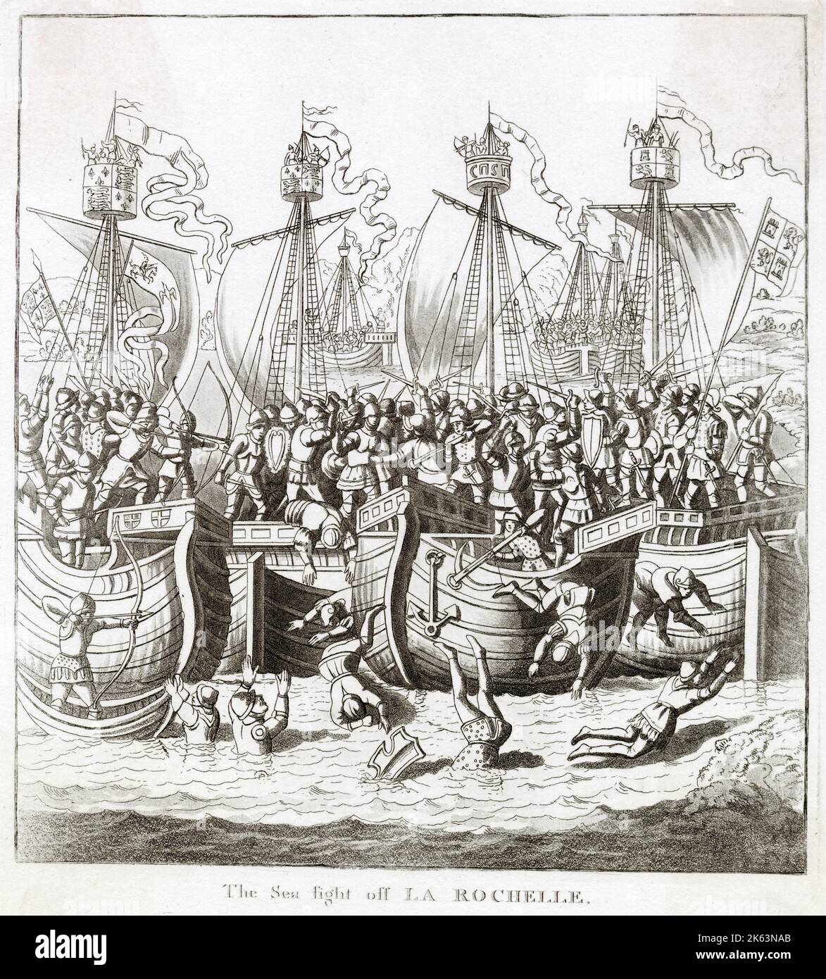 British naval victory at SLUYS.       Date: 1372 Stock Photo