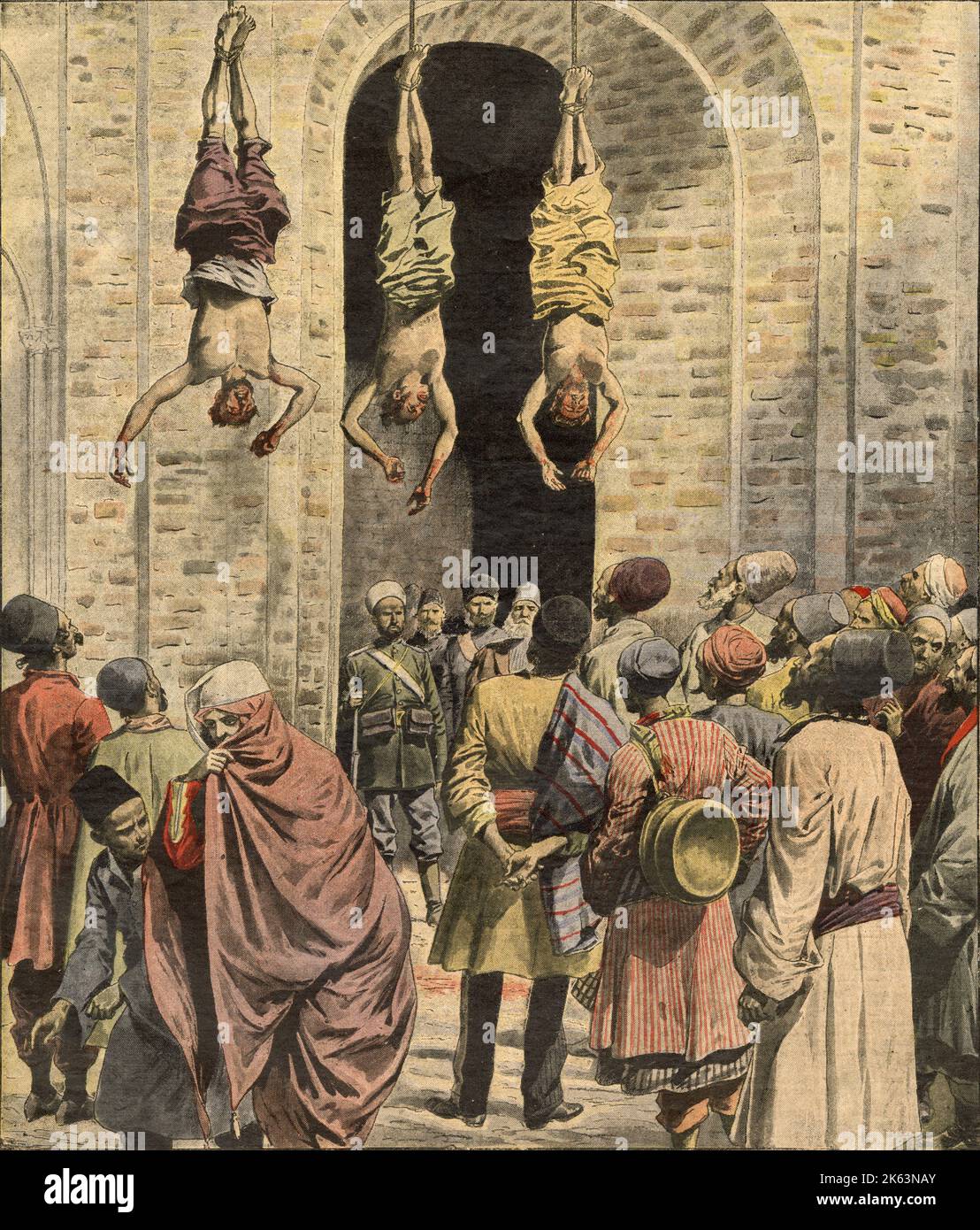 Nationalist sympathisers are horribly executed by order of the Shah. Stock Photo