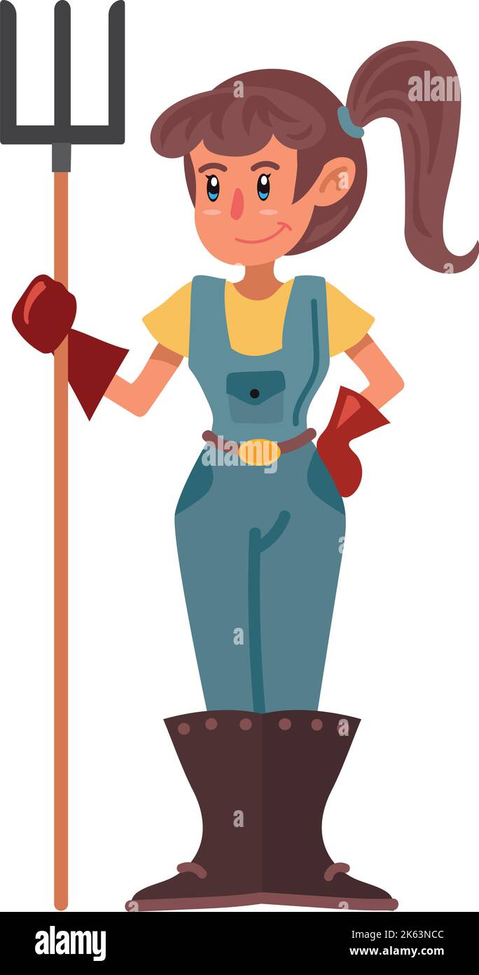 female farmer with rake Stock Vector Image & Art - Alamy