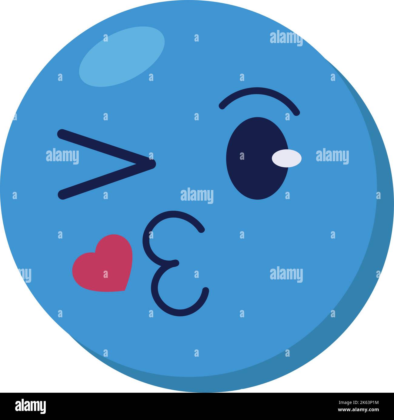 blue emoji kissing Stock Vector Image & Art Alamy