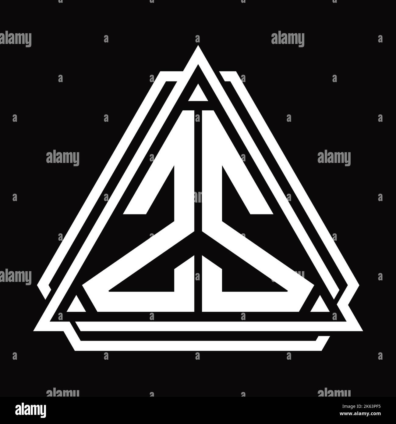 ZZ Logo letter monogram with triangle shape design template isolated on ...