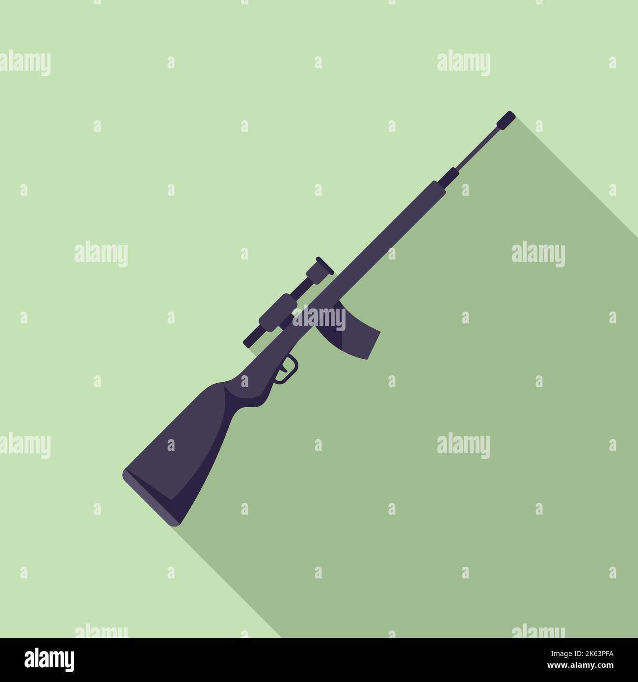 Sniper barrel icon flat vector. Rifle gun. Weapon scope Stock Vector ...
