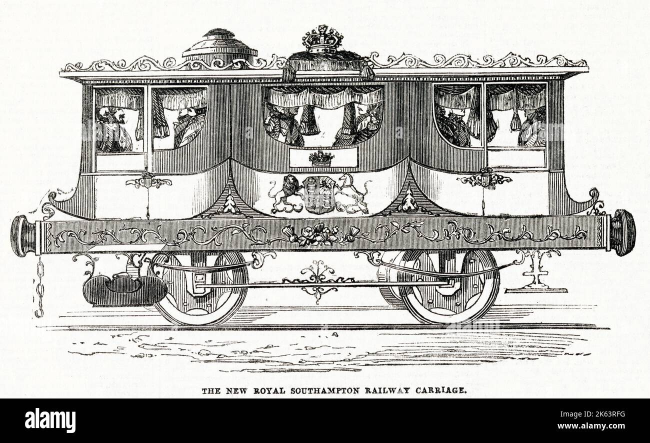 Constructed by the South Western Railway Company for the conveyance of Queen Victoria and her family to their residence in the Isle of Wight. Stock Photo