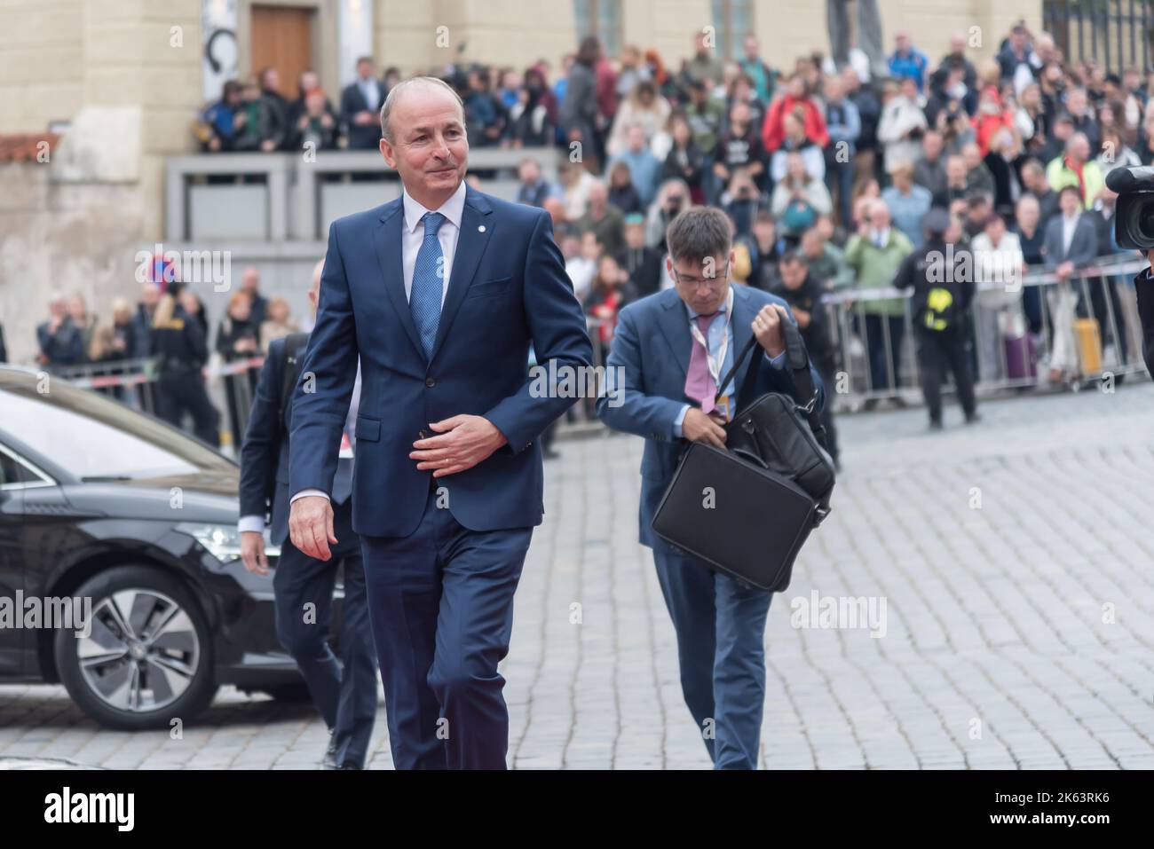 Prime minister (taoiseach) of Ireland  Micheal Martin seen before the European Political Community summit in Prague. This is the first ever meeting of a wider format of member states of European Union and other European countries across the continent. Stock Photo