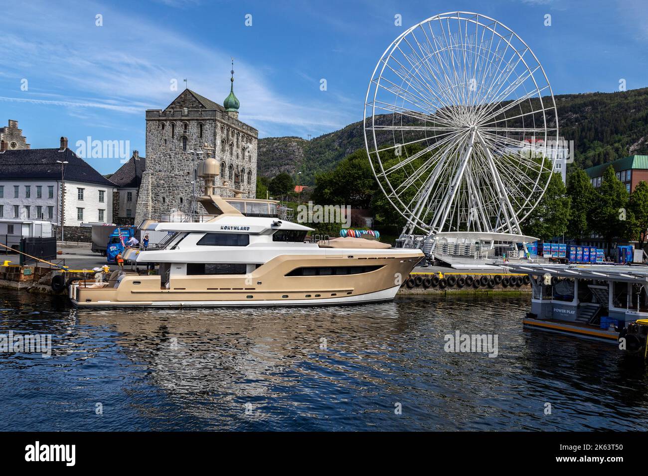 The yacht Northland  in  the port of Bergen, Norway Stock Photo