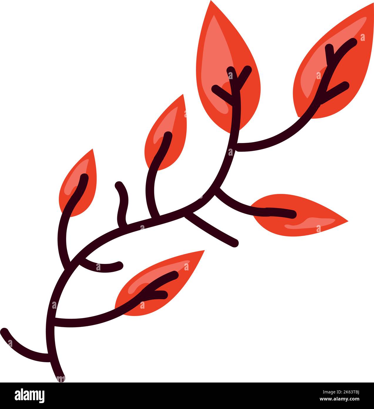autumn orange leafs in branch Stock Vector Image & Art - Alamy