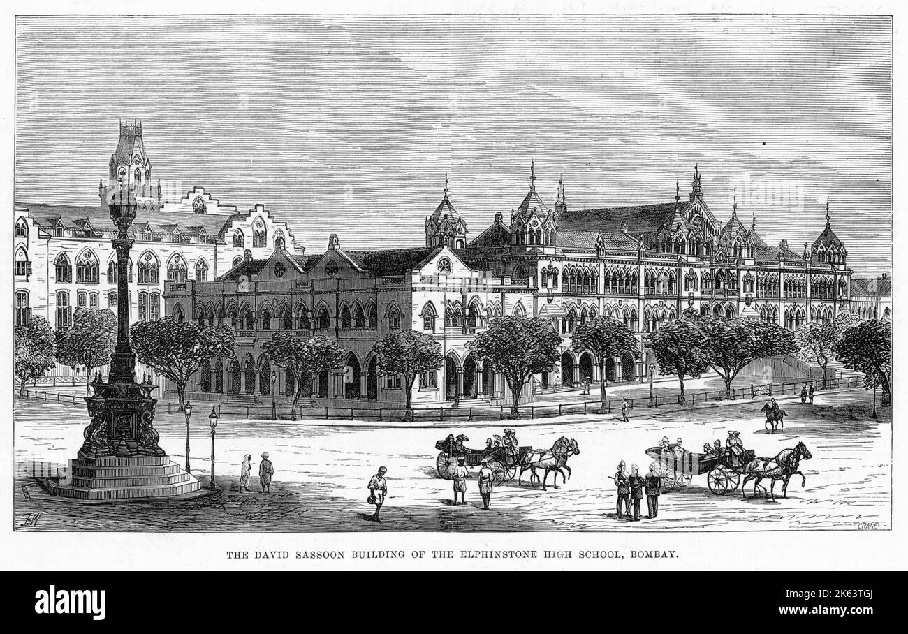 Elphinstone High School        Date: 1881 Stock Photo