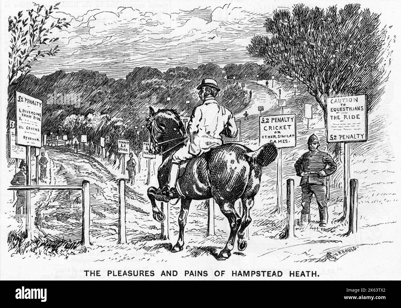 'The Pleasures and Pains of  Hampstead Heath'         Date: 1882 Stock Photo