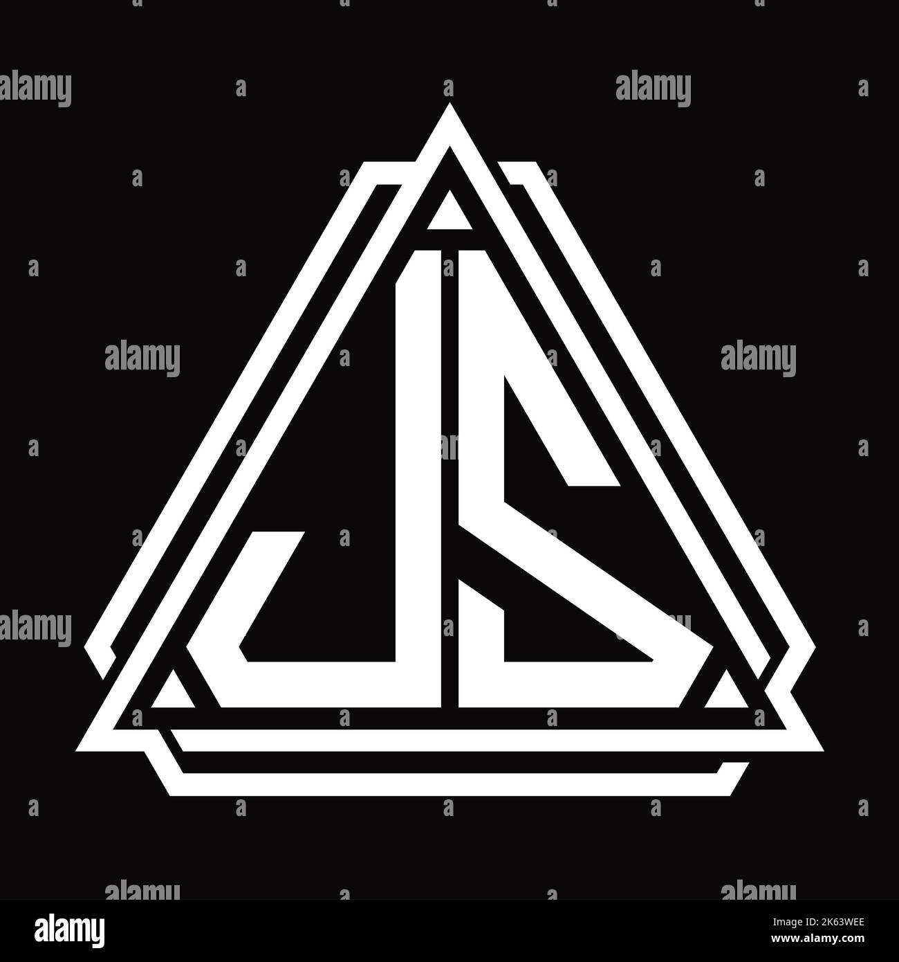 JZ Logo letter monogram with triangle shape design template isolated on ...