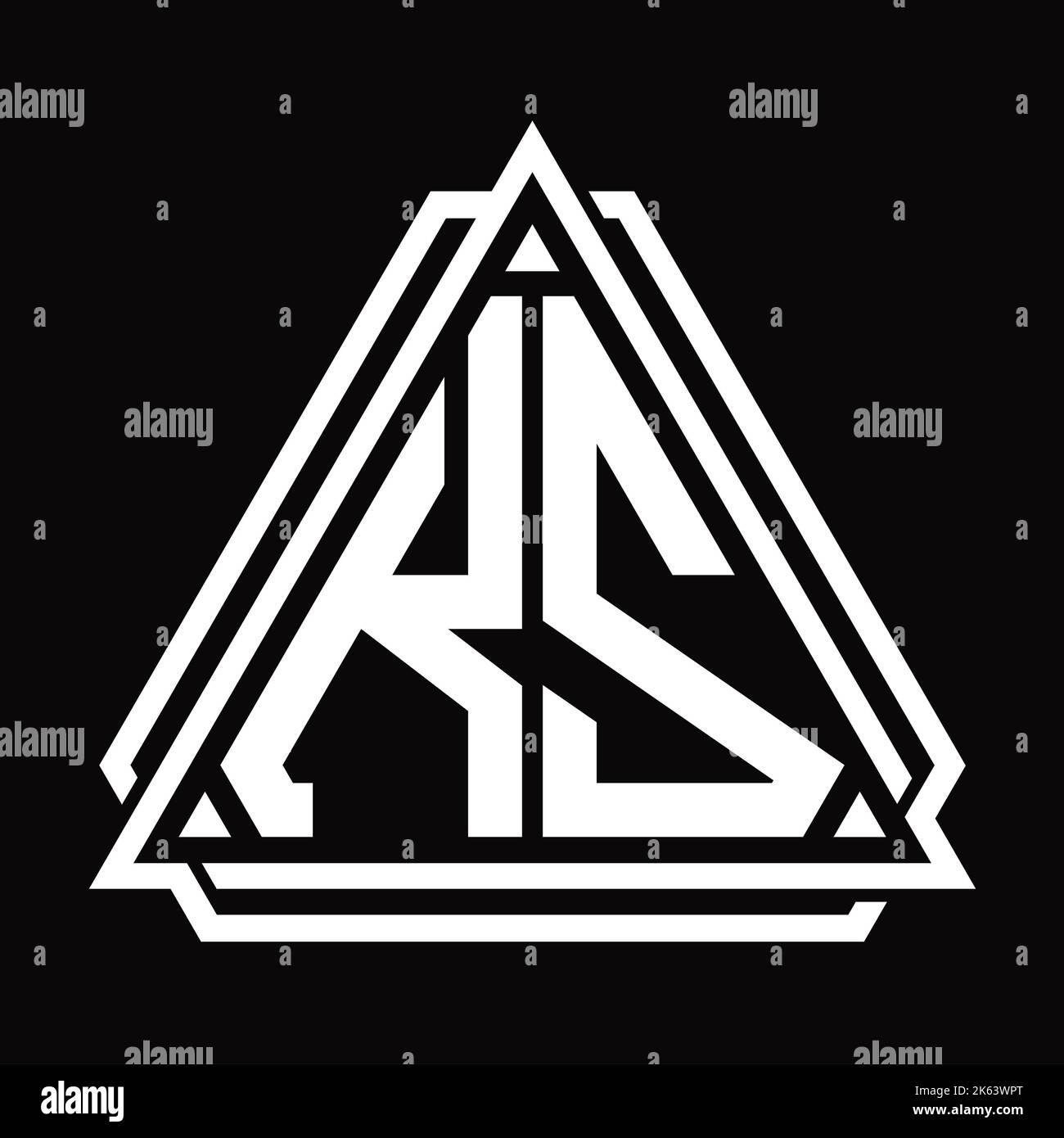 KZ Logo letter monogram with triangle shape design template isolated on ...