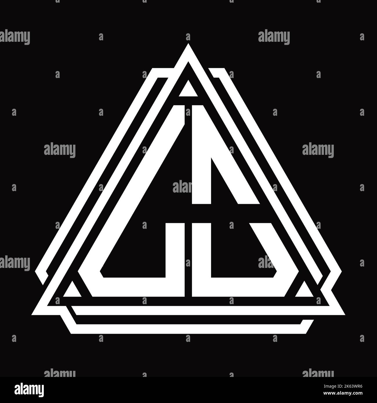 LO Logo letter monogram with triangle shape design template isolated on ...