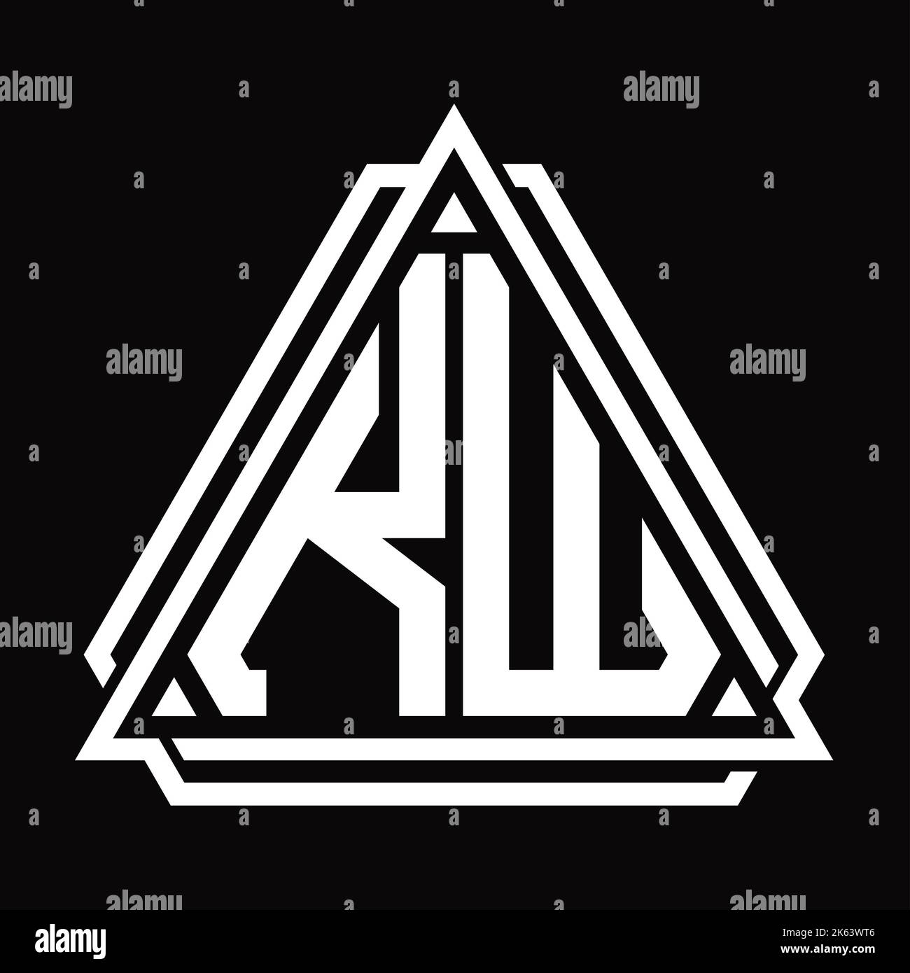 KW Logo letter monogram with triangle shape design template isolated on ...